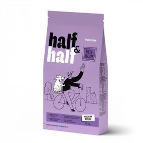 Сухий корм Half&Half для дорослих собак середніх порід, з яловичиною, 12 кг