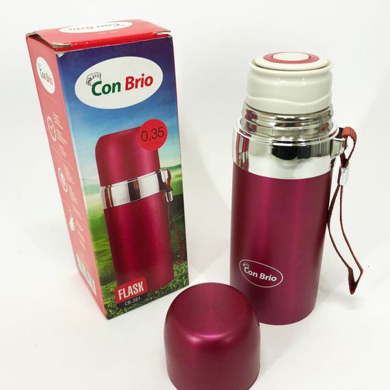 Термос Con Brio CB-381 Gold 0,35л, Термос для питної води, Якісний термос для дому. Колір: рожевий | Зображення 2