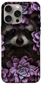 Чохол з картинкою Єнот у квітах для Apple iPhone 15 Pro Max (6.7")