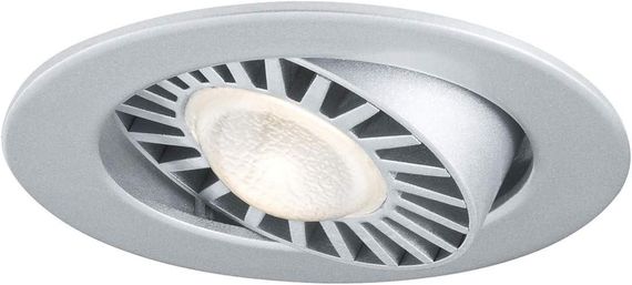 Встраиваемый LED светильник Paulmann 92512, 6.5 Вт, поворотный 30°, хром матовый, алюминиевый корпус, 3000 К