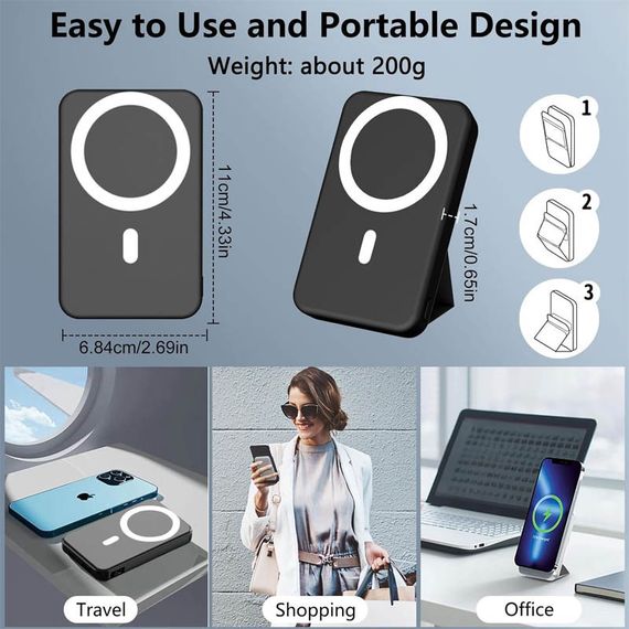 Портативний ЗП Power Bank JJT-A27-1 PD20W+QC 22.5W з БЗП 10000 mAh Black | Зображення 2