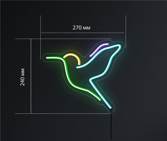 Неоновий світильник Колібрі 270х240 acr-n000059 | Зображення 3