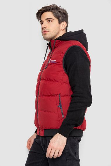 Жилетка мужская демисезонная двухсторонняя, цвет бордовый, 244R99008 | Зображення 2