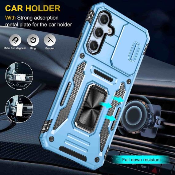Ударопрочный чехол Camshield Army Ring для Samsung Galaxy A54 5G Голубой / Light Blue | Зображення 1