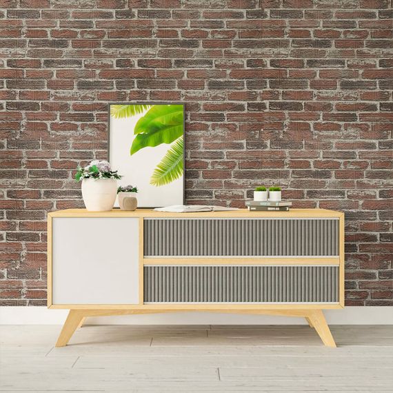 Самоклеюча 3D панель під червоний катеринослав цегла Sticker Wall 3080x700x3мм | Зображення 7