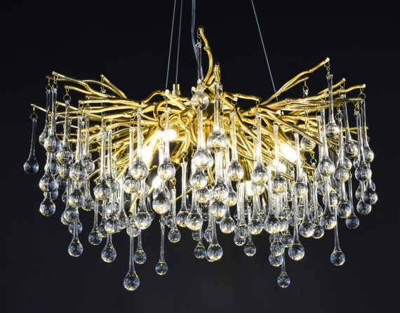 Люстра підвісна кришталева 27227 Золото 35-180х40х40 см. | Зображення 3