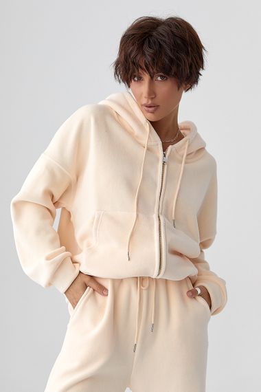 Спортивний костюм з двостороннього флісу - кремовий цвет, S/M (є розміри) | Зображення 2