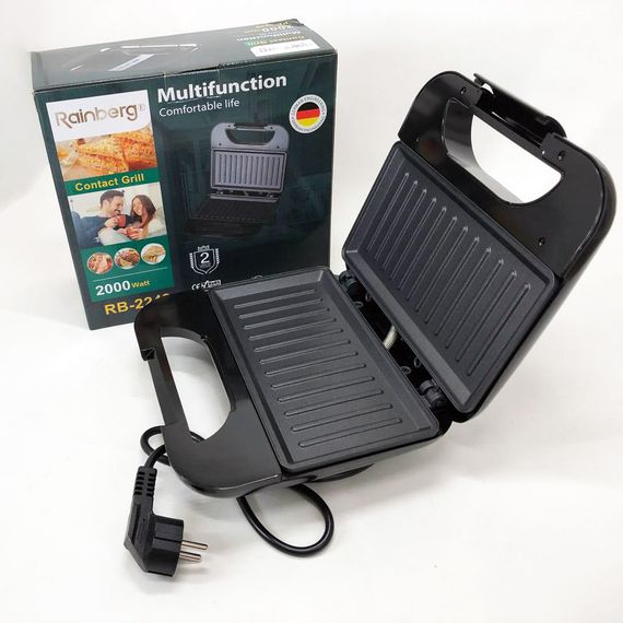 Домашний гриль Rainberg RB-2249, Вафельница 3в1, Мультипекарь вафельница, RI-789 Бутербродница 4в1