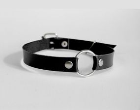 Чокер с кольцом Feral Feelings - O-Ring Collar черный, натуральная кожа sexstyle