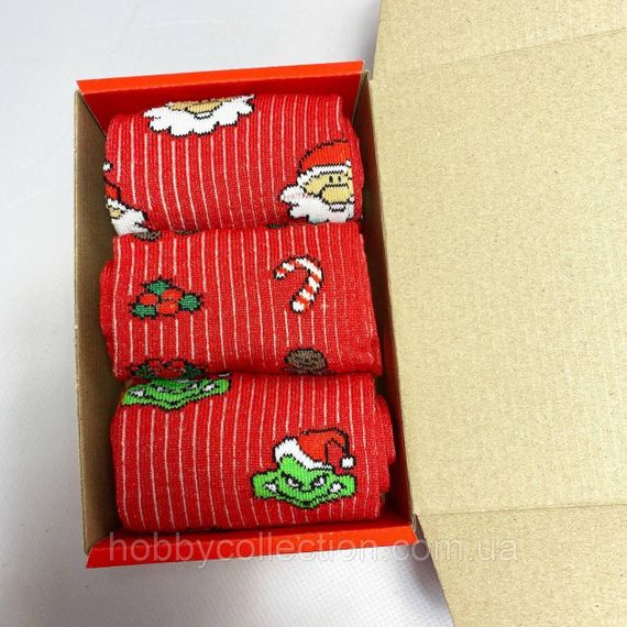 Набір чоловічих Новорічних шкарпеток 40-45 на 3 пари у коробці | Зображення 4