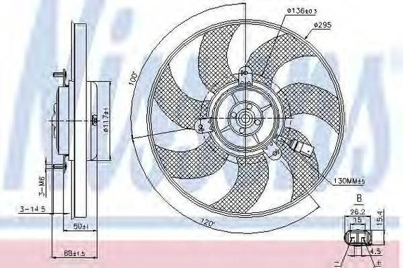 Вентилятор двигуна SEAT NISSENS 85733 на VW PASSAT (362)
