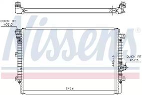 Радіатор охолодження двигуна SKODA YETI, VW CADDY, NISSENS (65336)