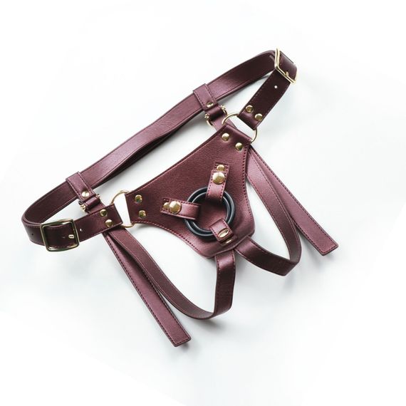 Трусики для страпона Strap-On-Me Harness Generous Blue, One Size, штучна шкіра, регульовані ремені, змінні кріплення для дилдо | Зображення 5