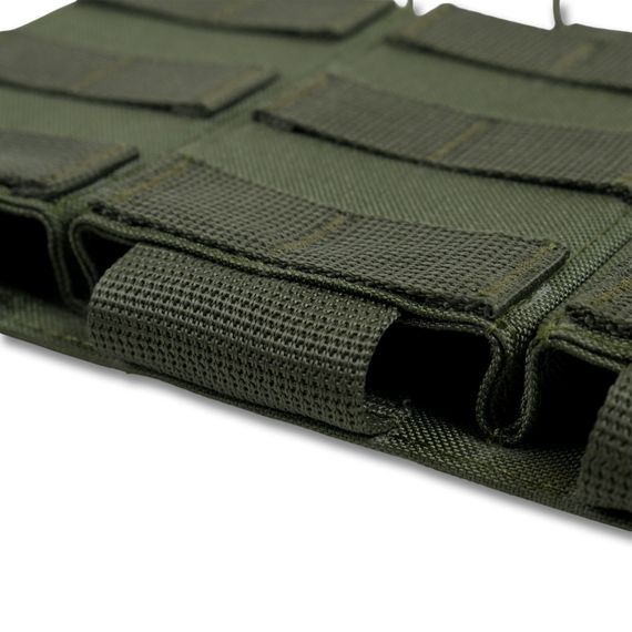 Съемная передняя панель к плитоноске с подсумками под 3 магазина хаки | Зображення 7
