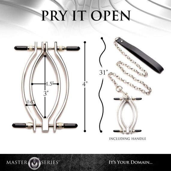 Зажим для половых губ Master Series: Pussy Tugger Adjustable Vagina Clamp with Chain sexstyle | Зображення 4