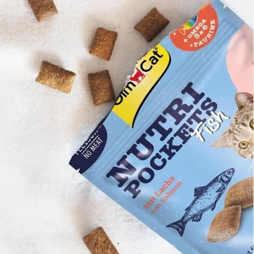 Ласощі для кішок GimCat Nutri Pockets Fish Лосось 60 г | Зображення 1