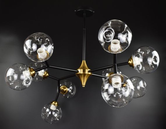 Люстра стельова на 10 лампочок 26559 Чорний 50-90х93х110 см.