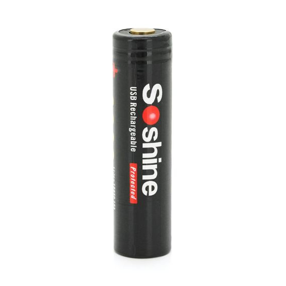 Акумулятор 18650 Li-Ion Soshine 18650USB-3.7-3600, microUSB, 3600mAh, 4.5A | Зображення 1