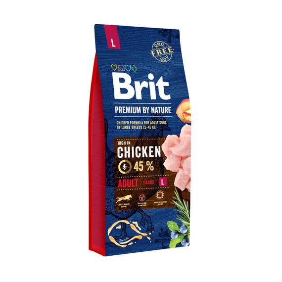 Корм Brit Premium Dog Adult L сухой с курицей для собак больших пород 15 кг