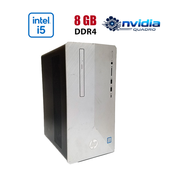 Игровой ПК HP TPC-W043-MT Tower / Intel Core i5-8400 (6 ядер по 2.8 - 4.0 GHz) / 8 GB DDR4 / 256 GB SSD / nVidia Quadro K2200, 4 GB GDDR5, 128-bit / Win 10 Lic б/у