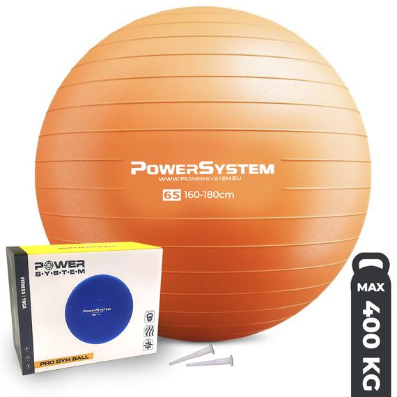 М'яч для фітнесу (фітбол) Power System PS-4012 Ø65 cm PRO Gymball Orange