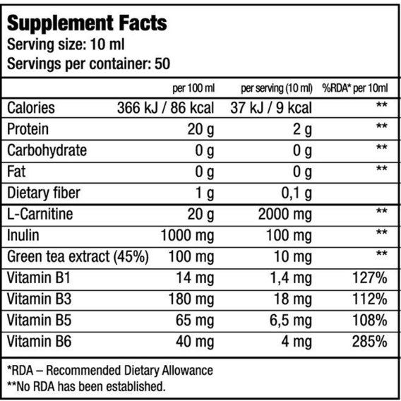 Жиросжигатель для спорта BioTechUSA L-Carnitine 100.000 Liquid 500 ml /50 servings/ Cherry | Зображення 2