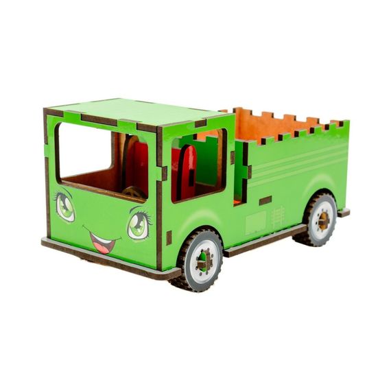 Дитячий дерев'яний 3D конструктор "Вантажівка" Puz-00929, 37 деталей | Зображення 4