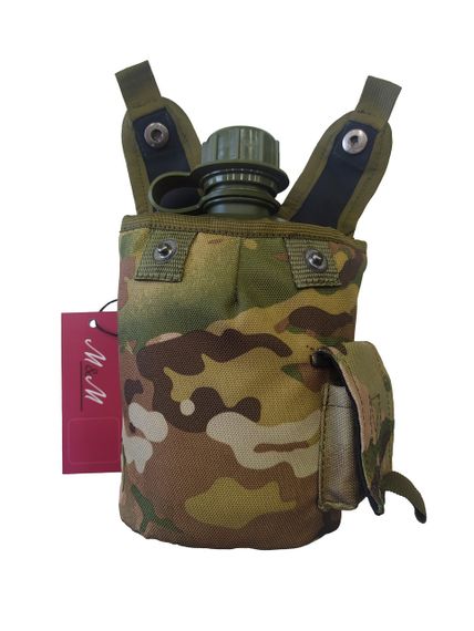 Фляга пластикова 1000 мл хакі в чохлі M&M мультикам (213540) | Зображення 2