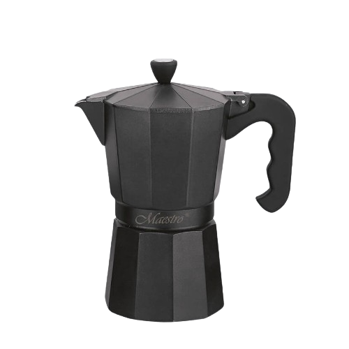 Кавоварка гейзерна 300мл (6 порцій) алюмінієва MR-1666-6-BLACK Espresso Moka Maestro