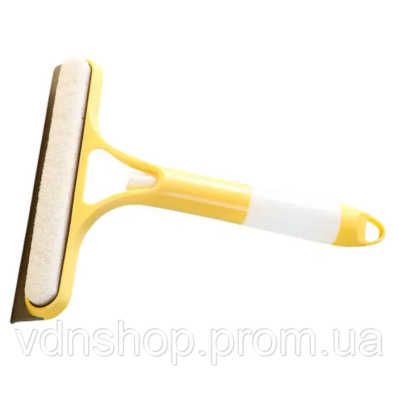 Швабра-щетка с пульверизатором и скребком для мытья окон, зеркал и гладких поверхностей Желтая HP-35015-26Y