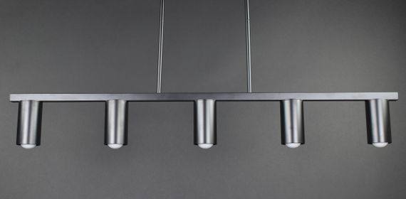 Люстра стельова на 5 лампочок 27724 Чорний 35-65х10х101 см. | Зображення 2