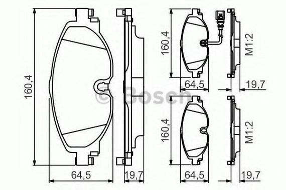 Комплект гальмівних колодок з 4 шт. дисків BOSCH 0986495347 на VW JETTA VII SportWagon (BA5)