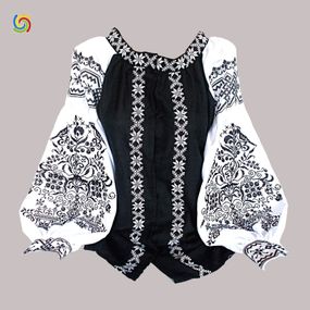 Рубашка Украинская вышиванка 21727 цвет чёрный размер L/XL
