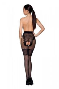 Колготки с открытым доступом, ажурные трусики и подвязки Passion TIOPEN 013 3/4 (20/40 den), black sexstyle