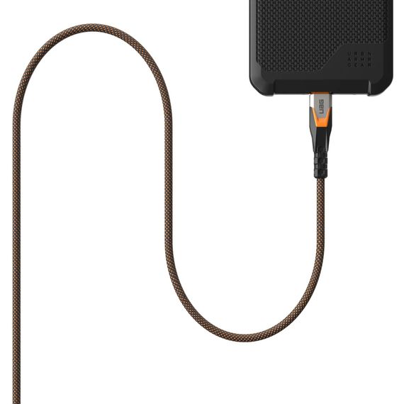 Дата кабель USB-C to USB-C 0.75m v3.2 240W Rugged double braided nylon black+orange UAG (9B4415114097) | Зображення 8