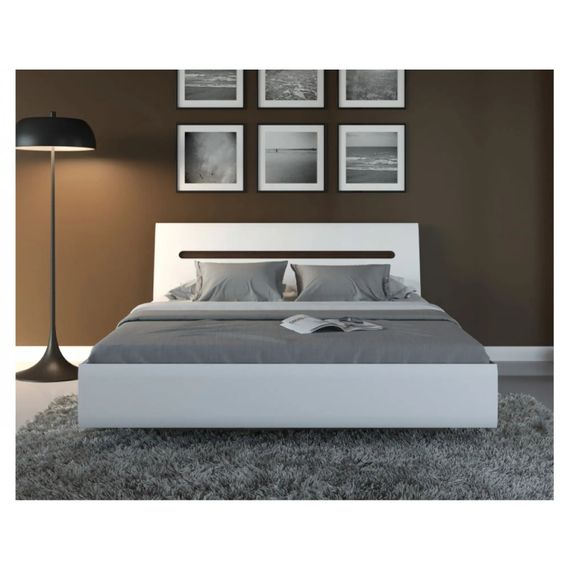 Ліжко двоспальне (підйомний механізм) ВМК (БРВ) Ацтека LOZ/160 160x200 см Білий/Білий глянець (BRW-1568) | Зображення 6