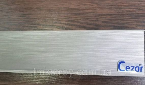 Плинтус CEZAR Hi Line Prestige 75x22x2500mm M201 Брашированный Алюминий | Зображення 1