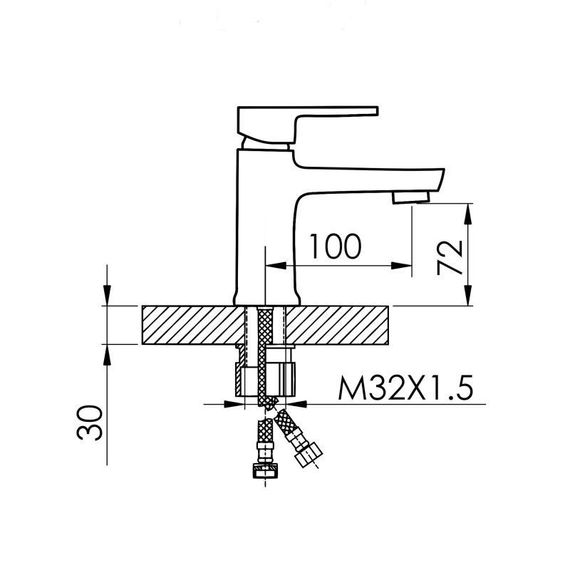 Смеситель для раковины Lidz Wawel 001 (k35) LDWAW001BLA45392 Black | Зображення 1