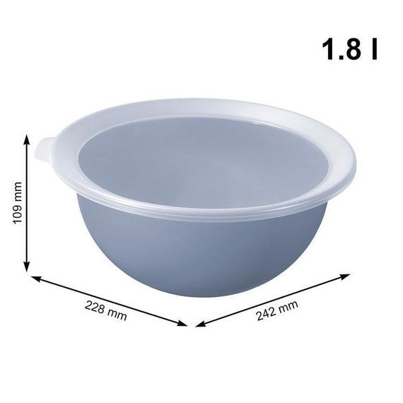 Миска кухонна з кришкою Rotho Caruba 1,8 л (10261), пластикова, для зберігання продуктів, блакитна | Зображення 2