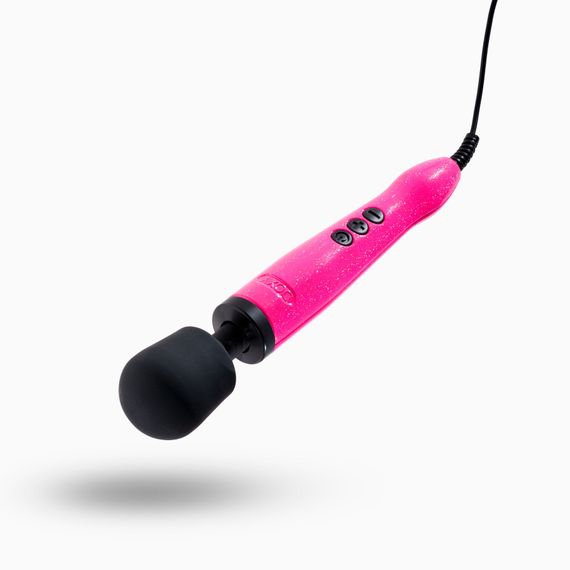 Вібромасажер DOXY Die Cast Massager Hot Pink, дуже потужний, живлення 220В, металевий корпус | Зображення 1