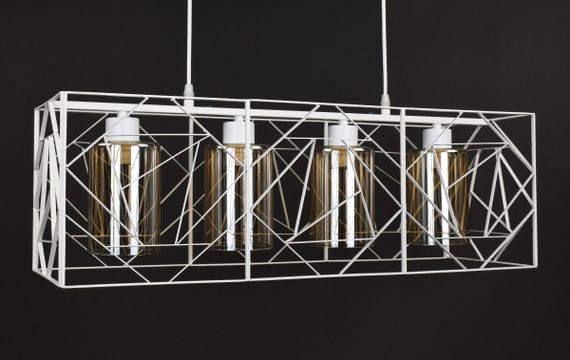 Люстра підвісна LOFT на 4 лампочки 27767 Білий 30-100х25х71 см. | Зображення 1