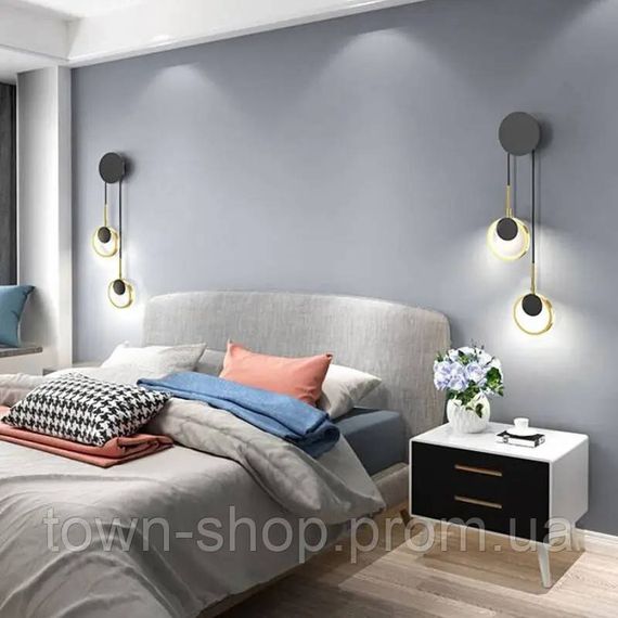Бра настенное LED BD089-2-bk-gd-k Черный 55-200х35х6 см. | Зображення 2