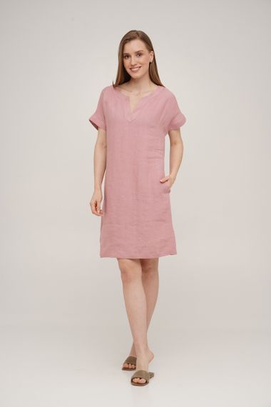 Сукня SoundSleep Linen лляна коротка M рожева (653590753667)
