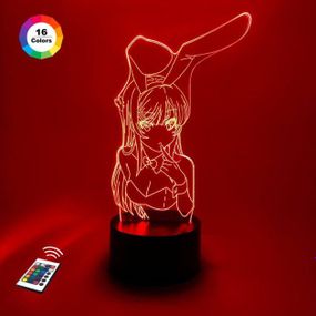 3D светильник ночник с пультом "Маи Сакурадзима" 3DTOYSLAMP