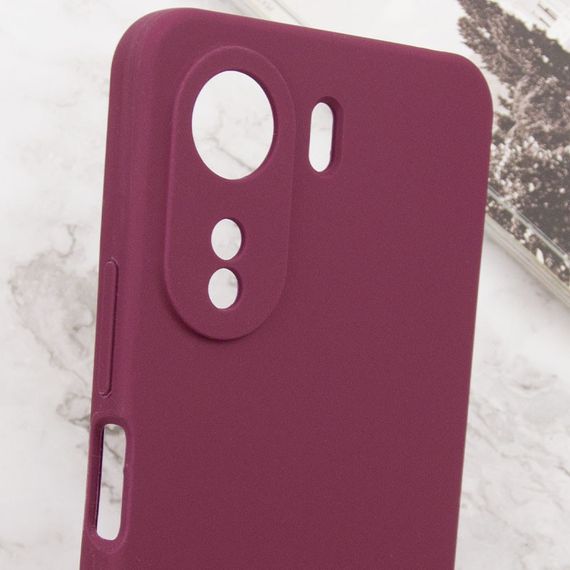 Чехол Silicone Cover Lakshmi Full Camera (AAA) with Logo для Xiaomi Redmi 13C / Poco C65 Бордовый / Plum | Зображення 4