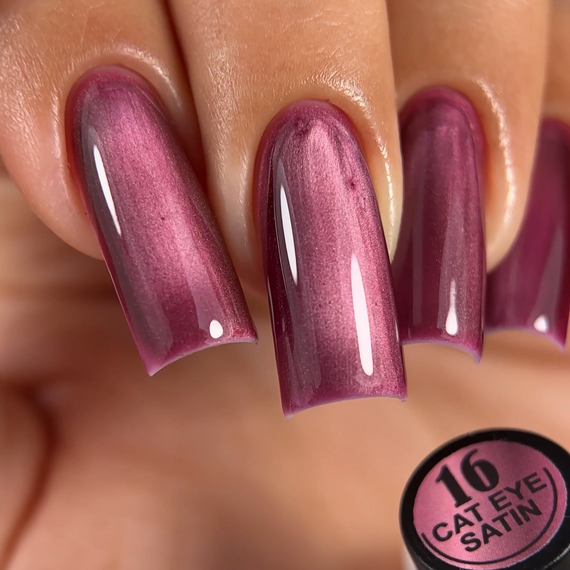 Гель-лак сатинова кішка Crooz №16 Satin Cat (соковитий рожево-малиновий) 8мл | Зображення 1