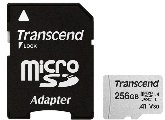 Карта памяти Transcend  256GB microSDXC C10 UHS-I R95/W45MB/s + SD адаптер (TS256GUSD300S-A)