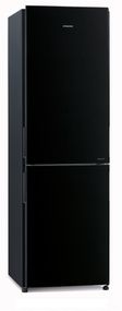 Холодильник с нижн. мороз. HITACHI R-BG410PUC6GBK, 190х65х60см, 2 дв., Х- 215л, М- 115л, A+, NF, Инвертор, Черный (стекло) (R-BG410PUC6GBK)