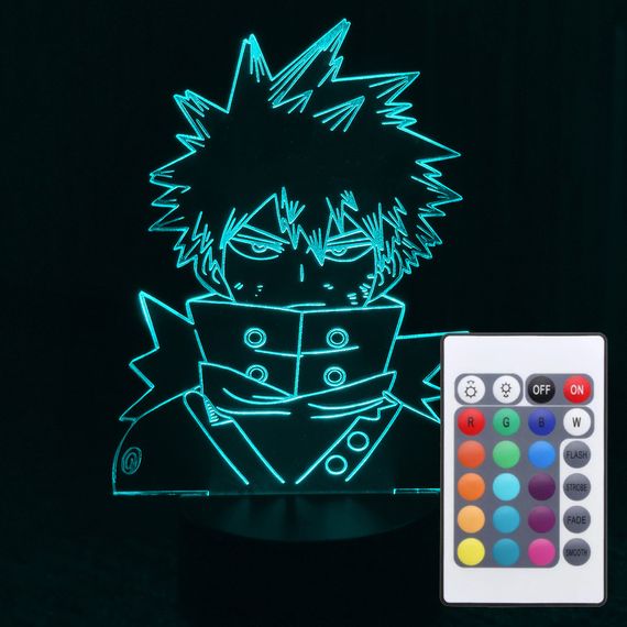 Акриловий світильник-нічник з пультом 16 кольорів Кацукі Бакуго (Katsuki Bakugou) tty-n000590