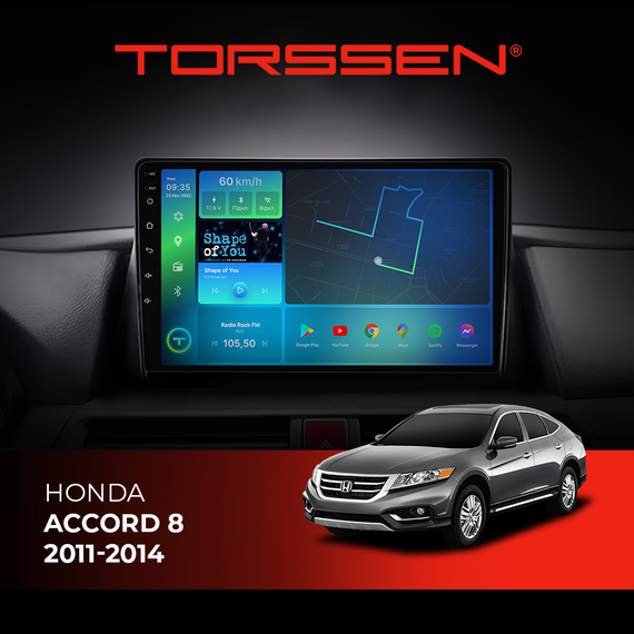 Штатна магнітола Torssen Honda Accord 8 11-14- FL10 4+64Gb 4G Carplay DSP